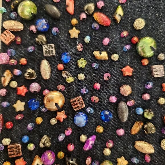 Diane Gilman DG2 Embellished Jeans Sz 10P Jewels Elvis Gemstones Rainbow Gems - Picture 7 of 12